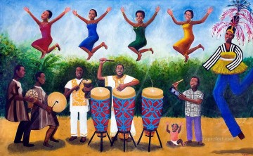 アフリカからの音楽パーティー Oil Paintings
